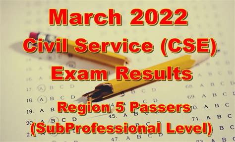 Civil Service Exam Result March 2022 .